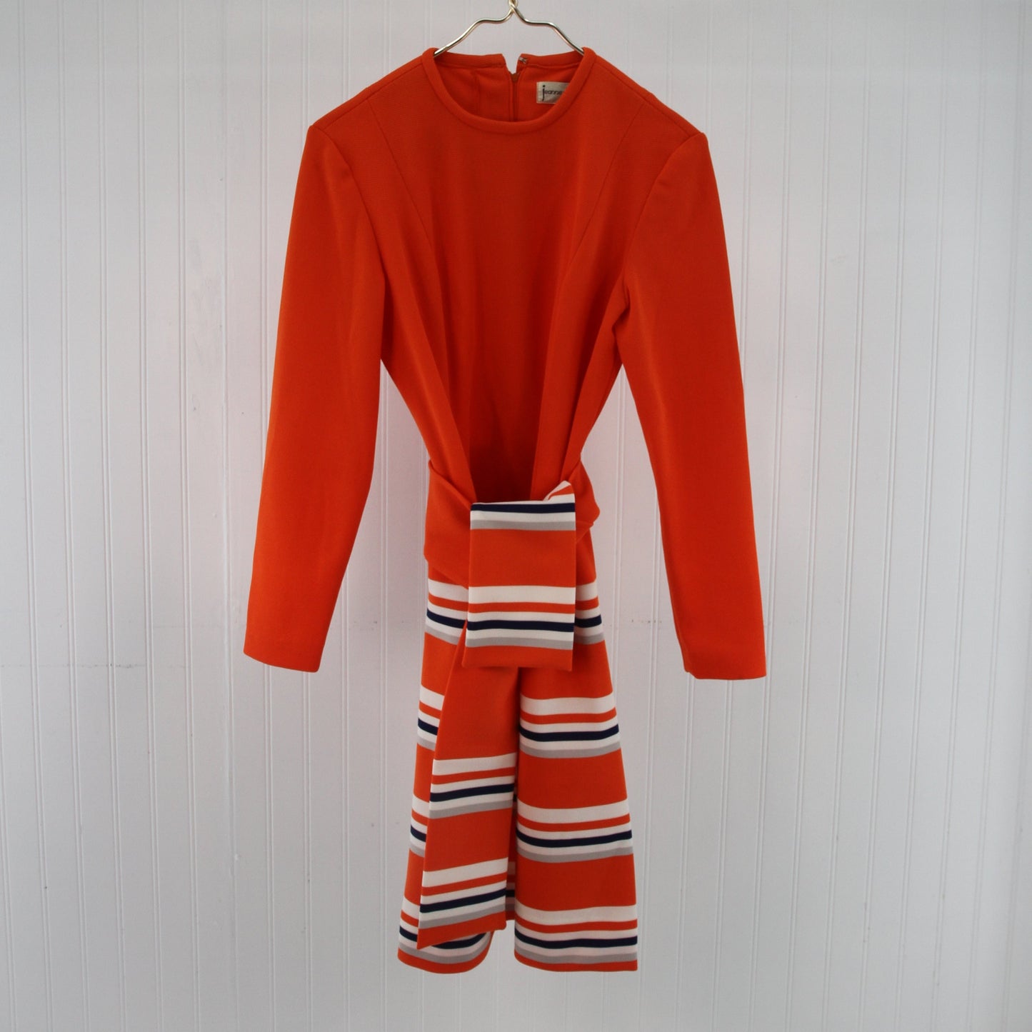 1960's Jeanne Durrell Orange Mod Dress1
