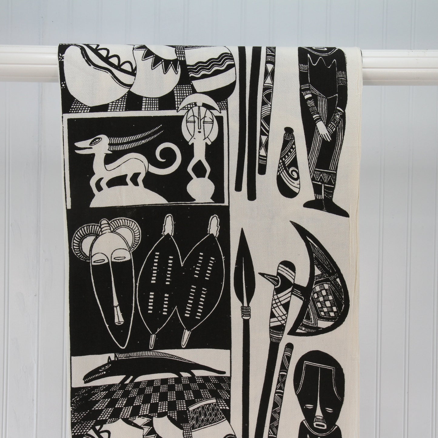 African Theme Black & White Textured Cotton Sewing Fabric 7