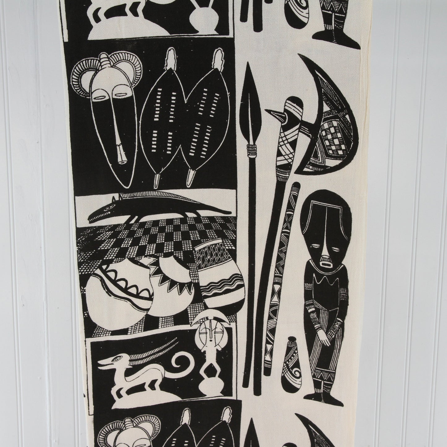 African Theme Black & White Textured Cotton Sewing Fabric 8