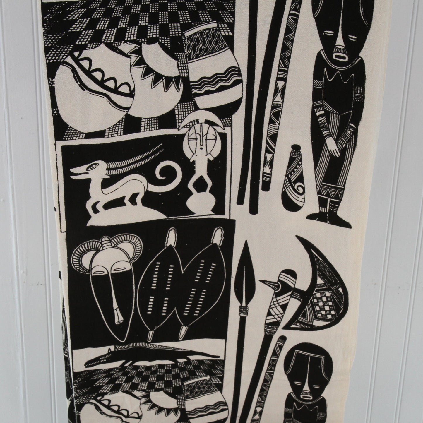 African Theme Black & White Textured Cotton Sewing Fabric 9