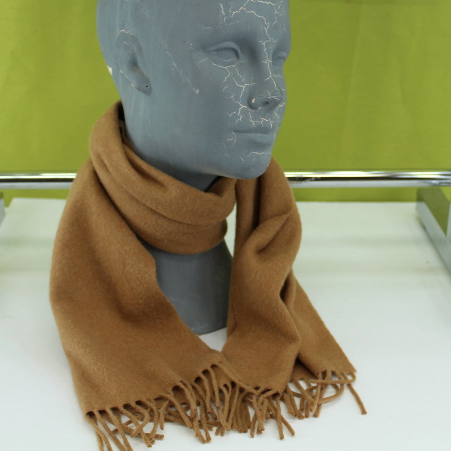 Soft Lush Neck Scarf 100% Cashmere Camel Color 46" X 11" W Germany