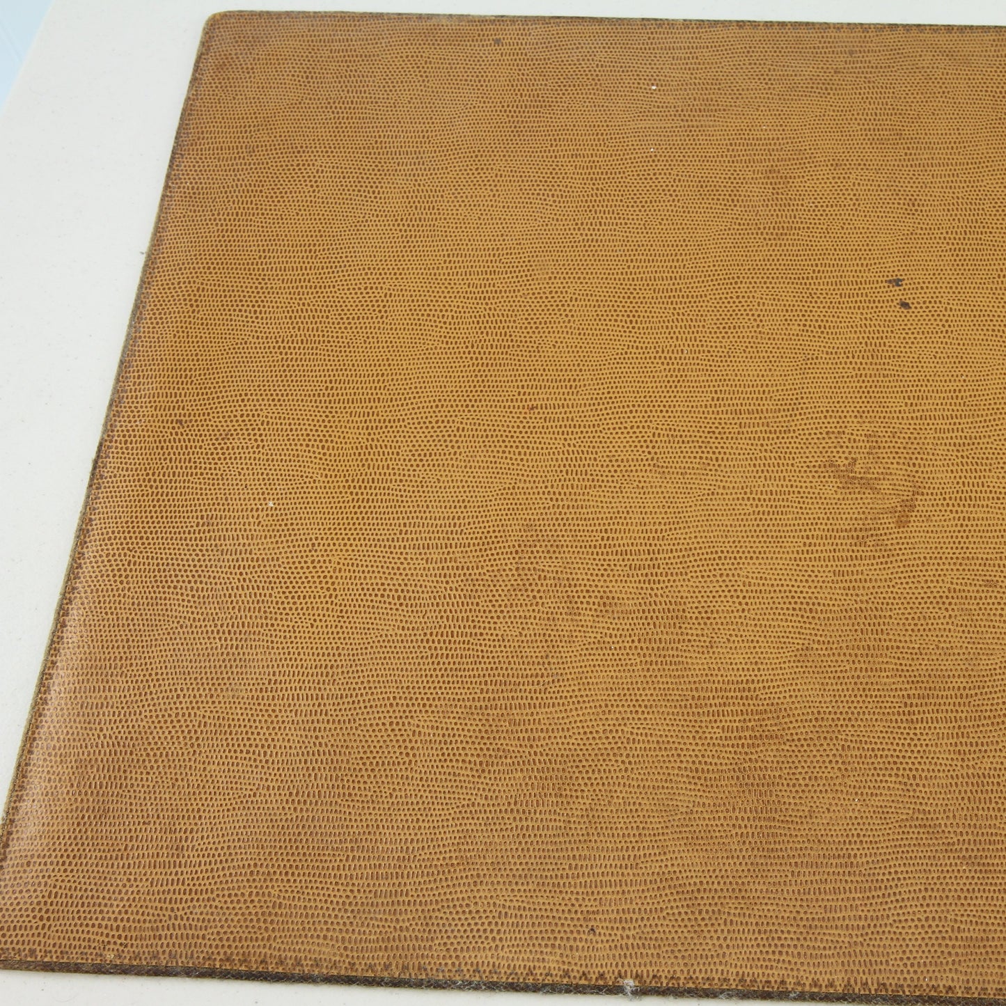 Vintage Reversible Pebbled Brown Leather Deskpad Side One left