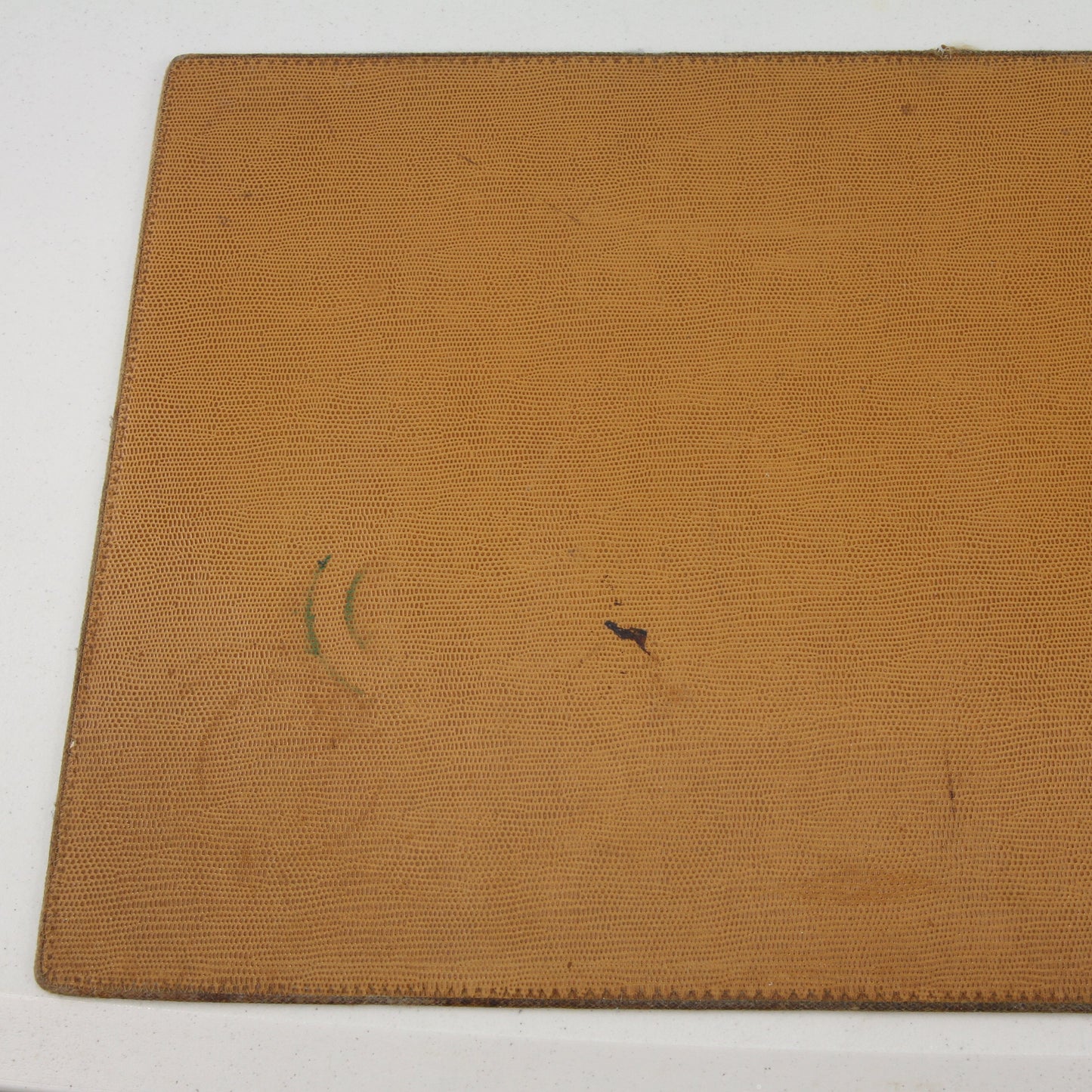 Vintage Reversible Pebbled Brown Leather Deskpad Side Two left
