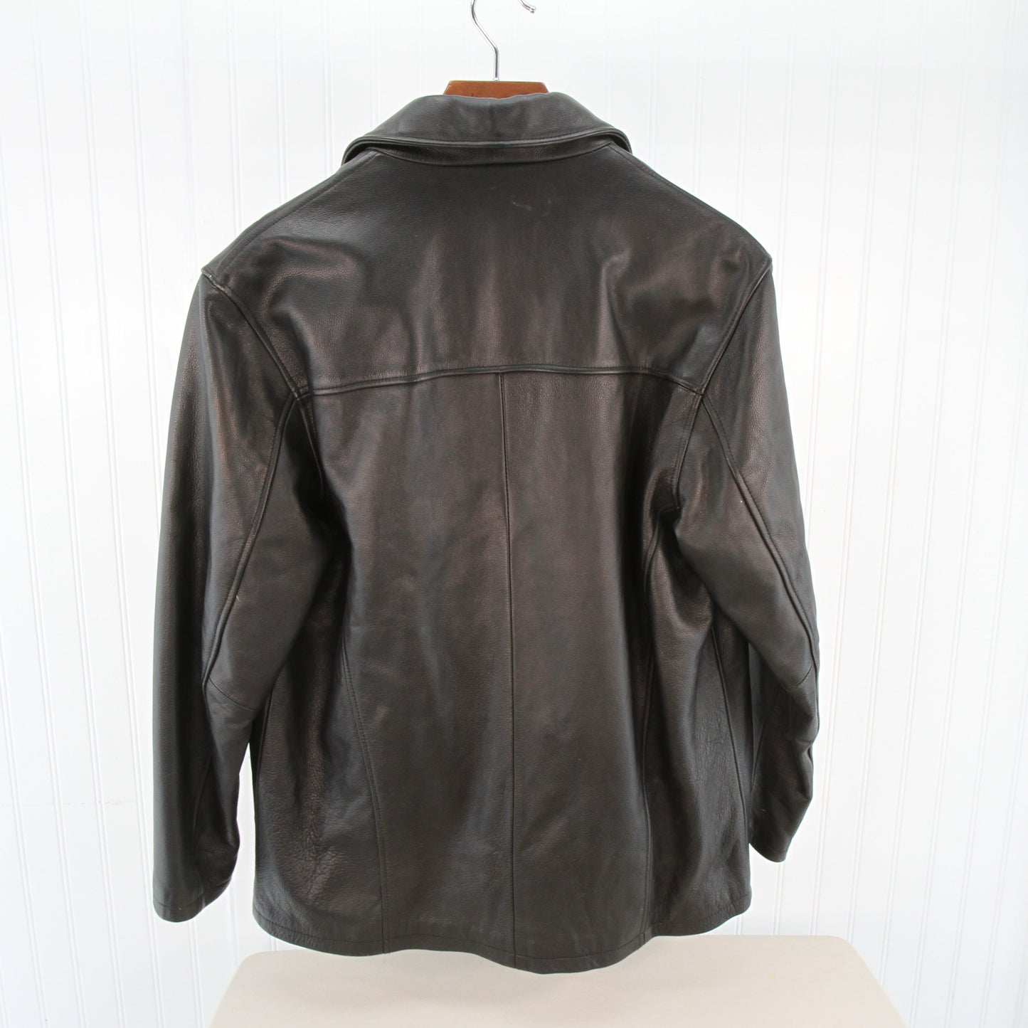 Sergio Benini Mens Black Leather Jacket Medium 3