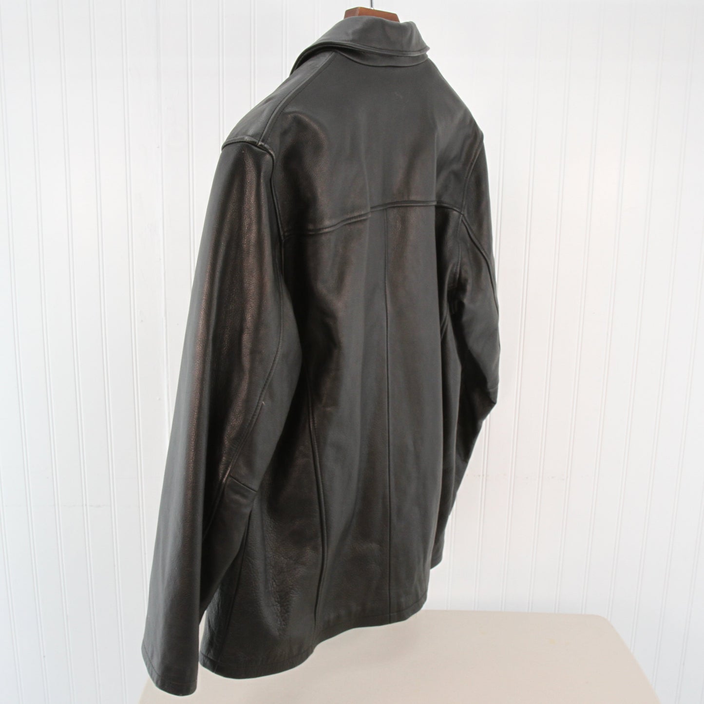 Sergio Benini Mens Black Leather Jacket Medium 4