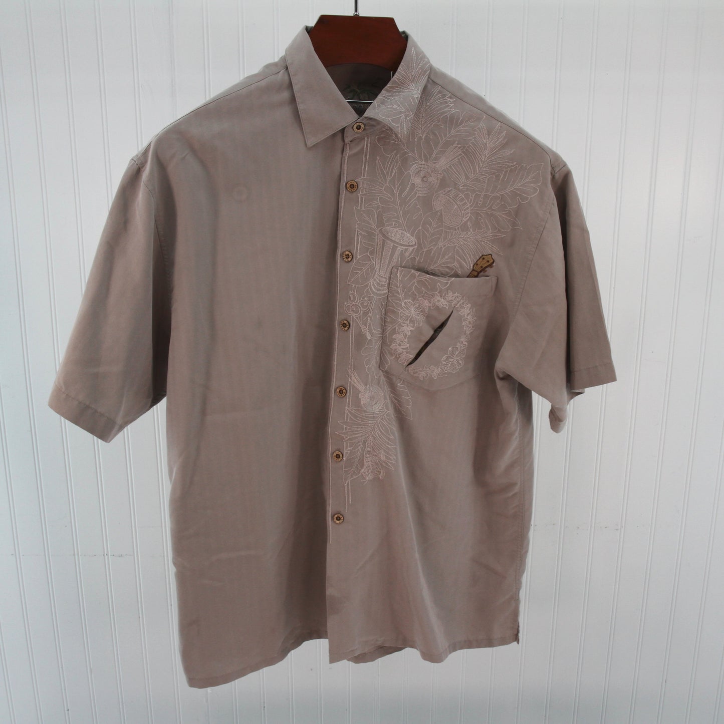 Bamboo Cay Mens Hawaiian Cuban Embroidered Shirt front