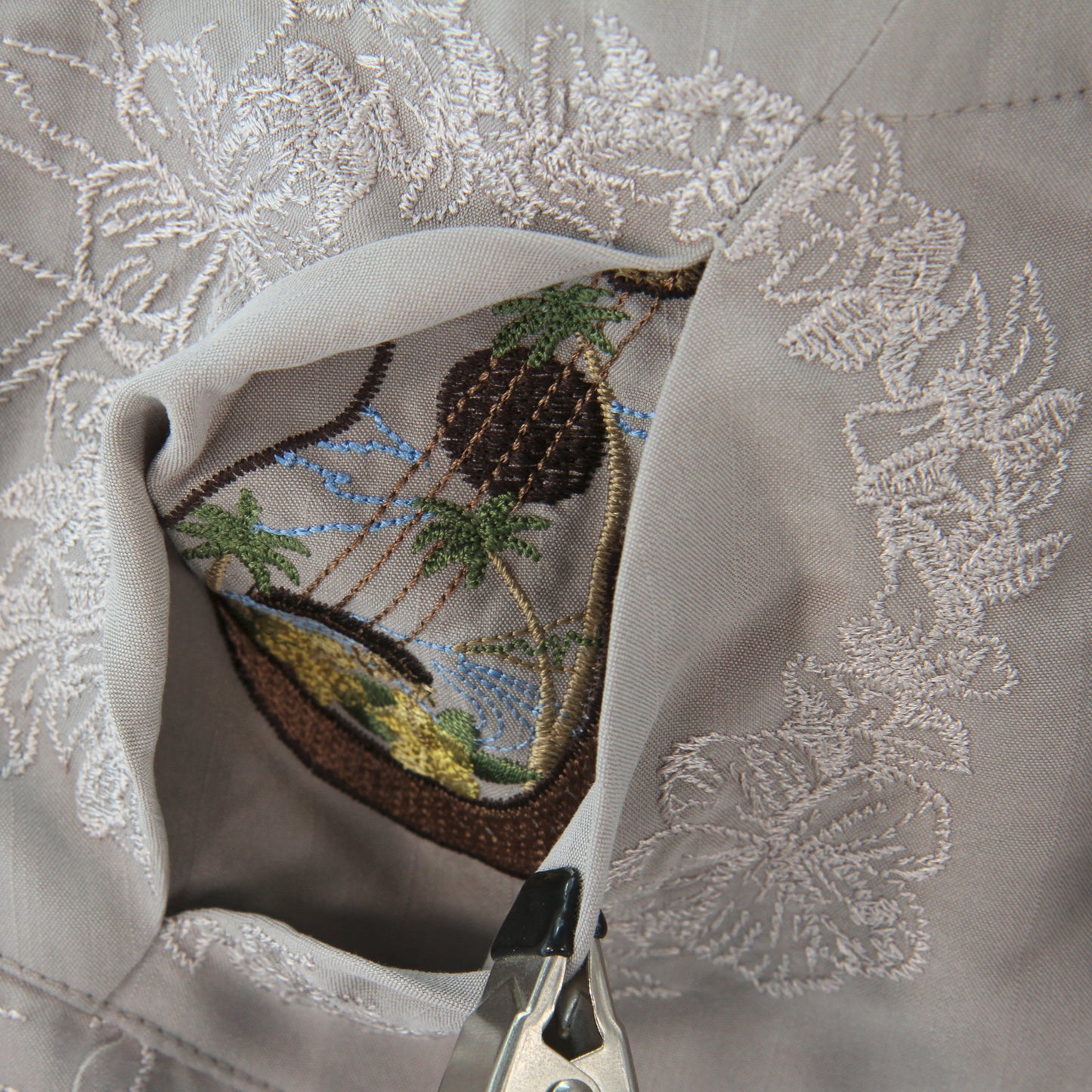 Bamboo Cay Mens Hawaiian Cuban Embroidered Shirt pocket2