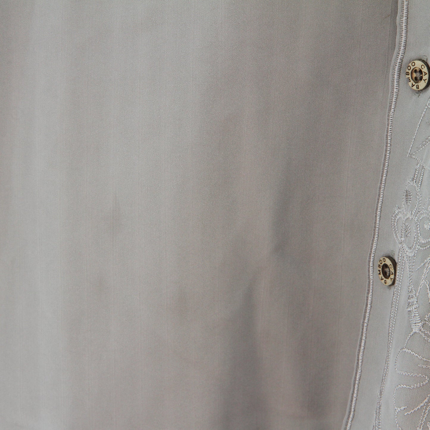 Bamboo Cay Mens Hawaiian Cuban Embroidered Shirt fabric detail