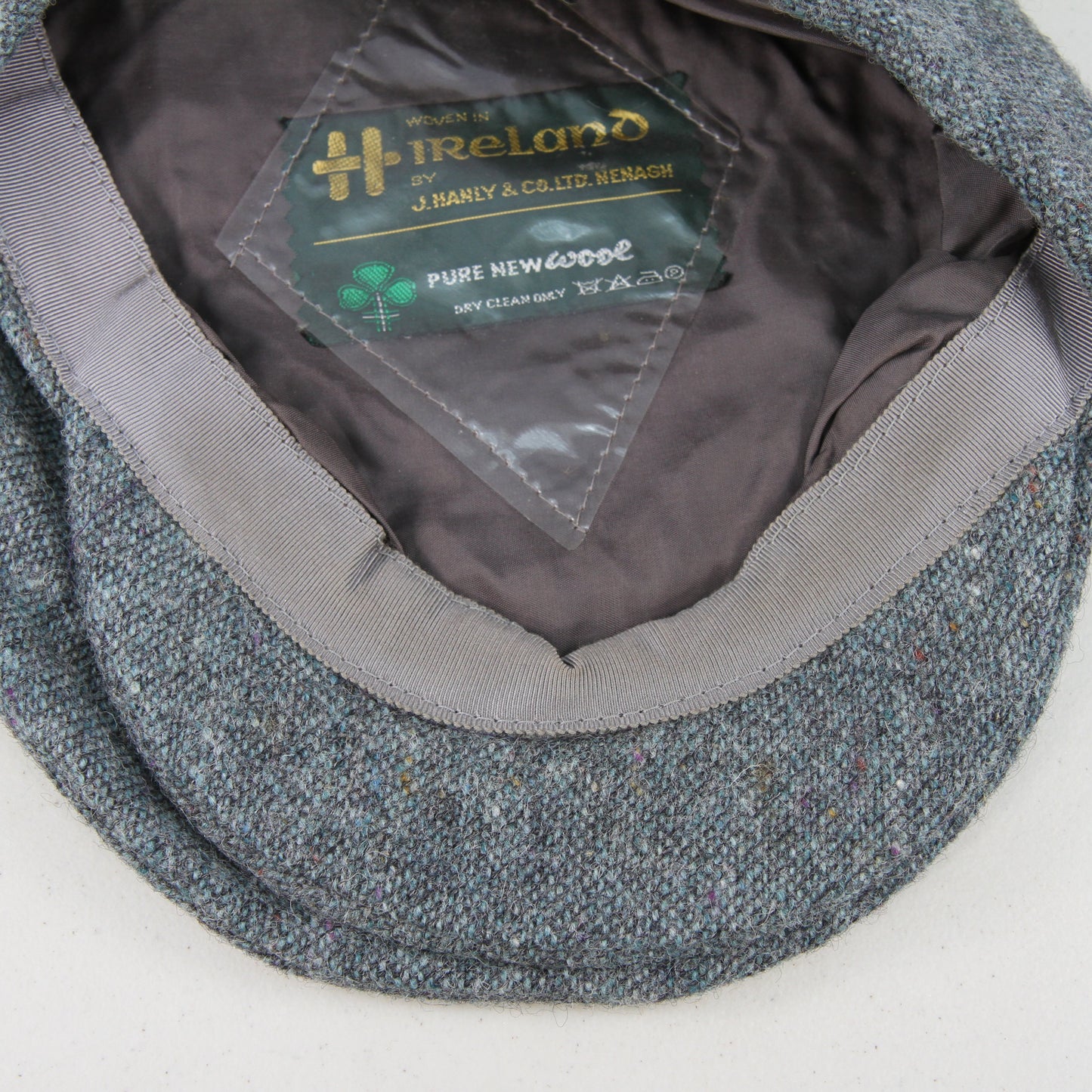 John Hanley wool flat cap brim view1