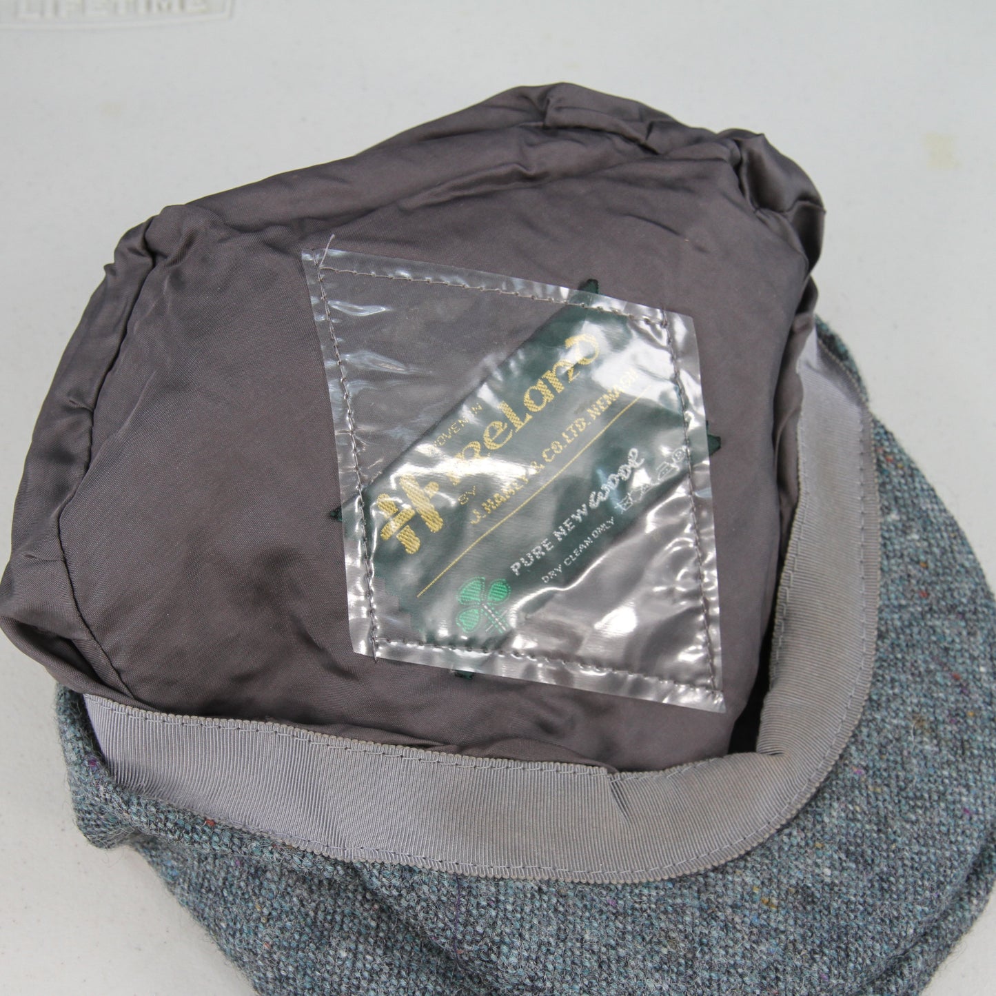 John Hanley wool flat cap liner pulled out view1