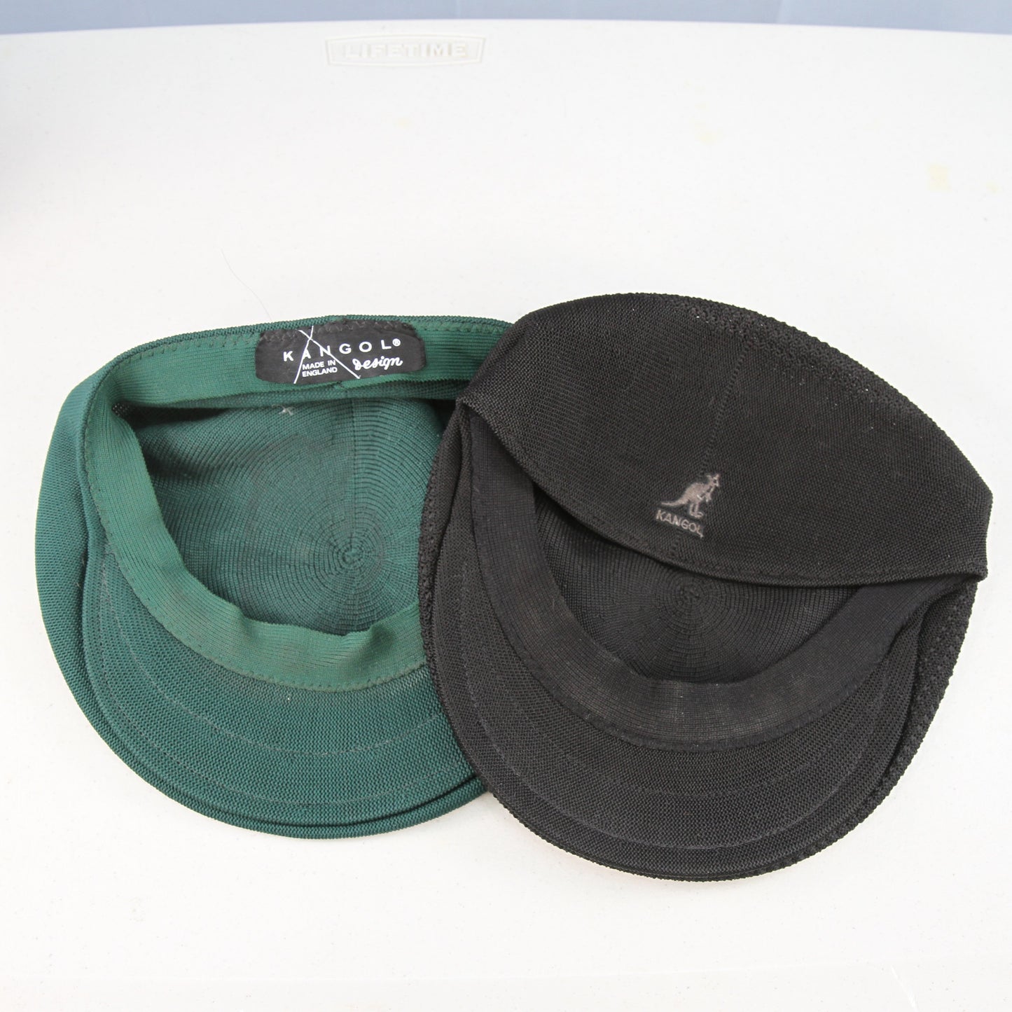Pair Green Black Kangol Flat Driving Caps Large 2