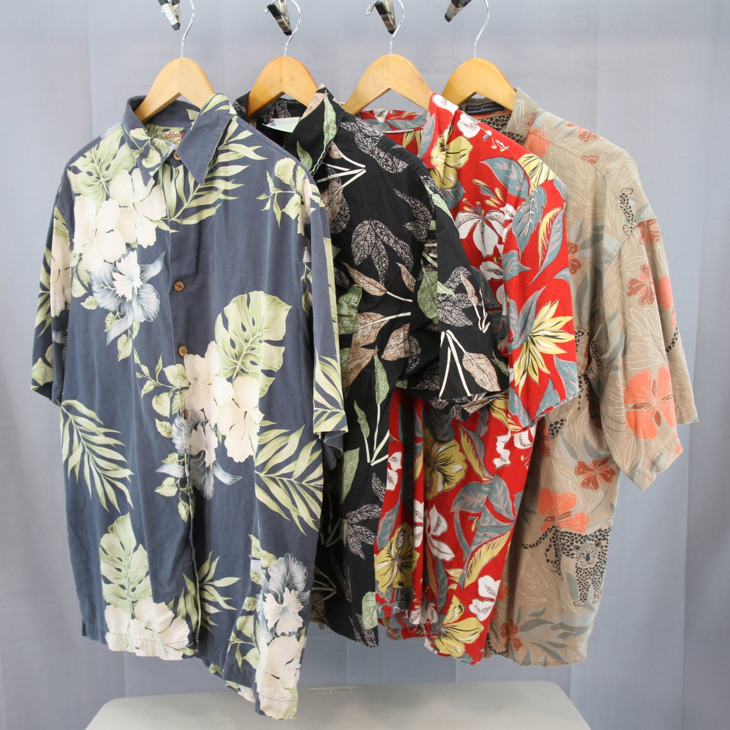 Four Hawaiian Shirts Bundle Florals Various Makers front