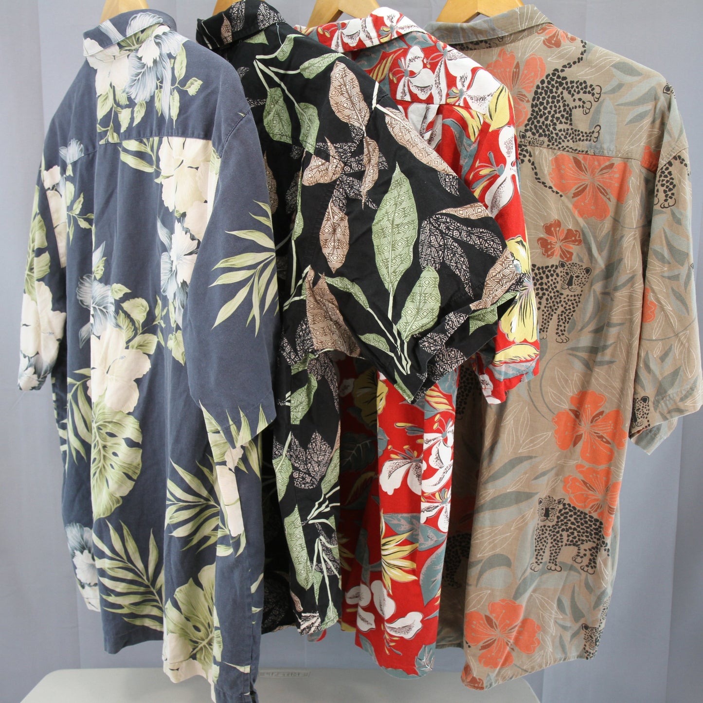 Four Hawaiian Shirts Bundle Florals Various Makers backs