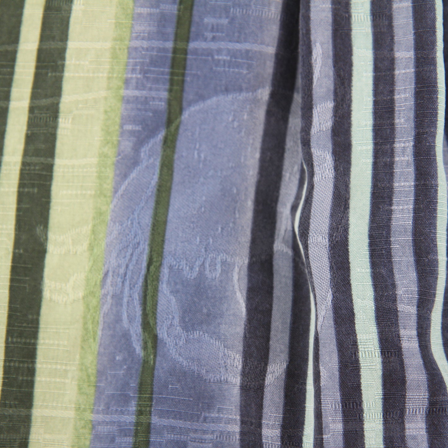Tommy Bahama Blue Green Striped Hawaiian Shirt front embossed crab