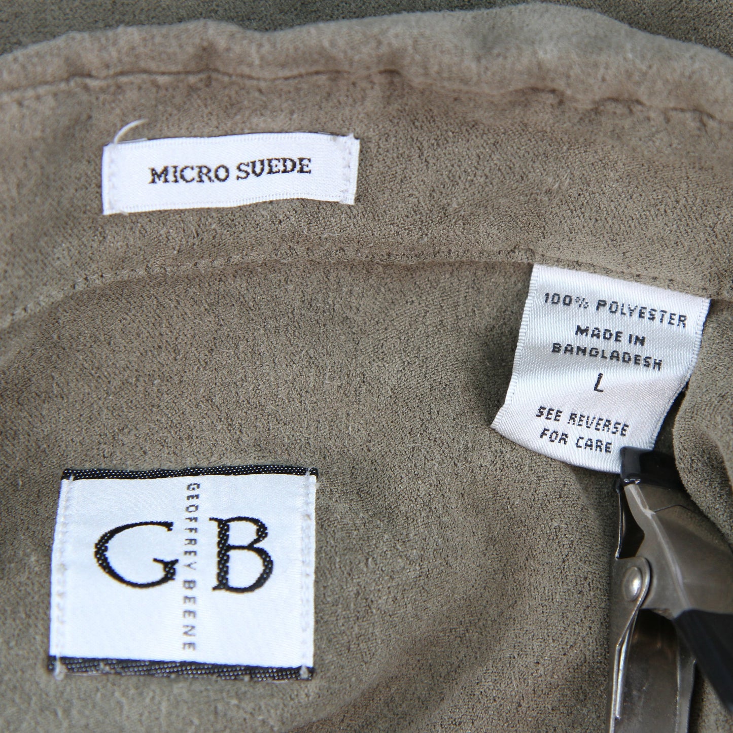 Pair Geoffrey Beene micro suede long sleeve mens shirt tag view