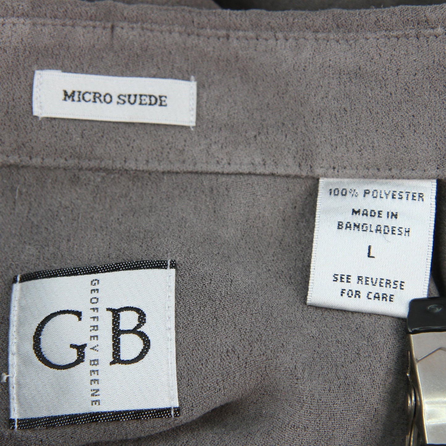 Pair Geoffrey Beene micro suede long sleeve mens shirt labels