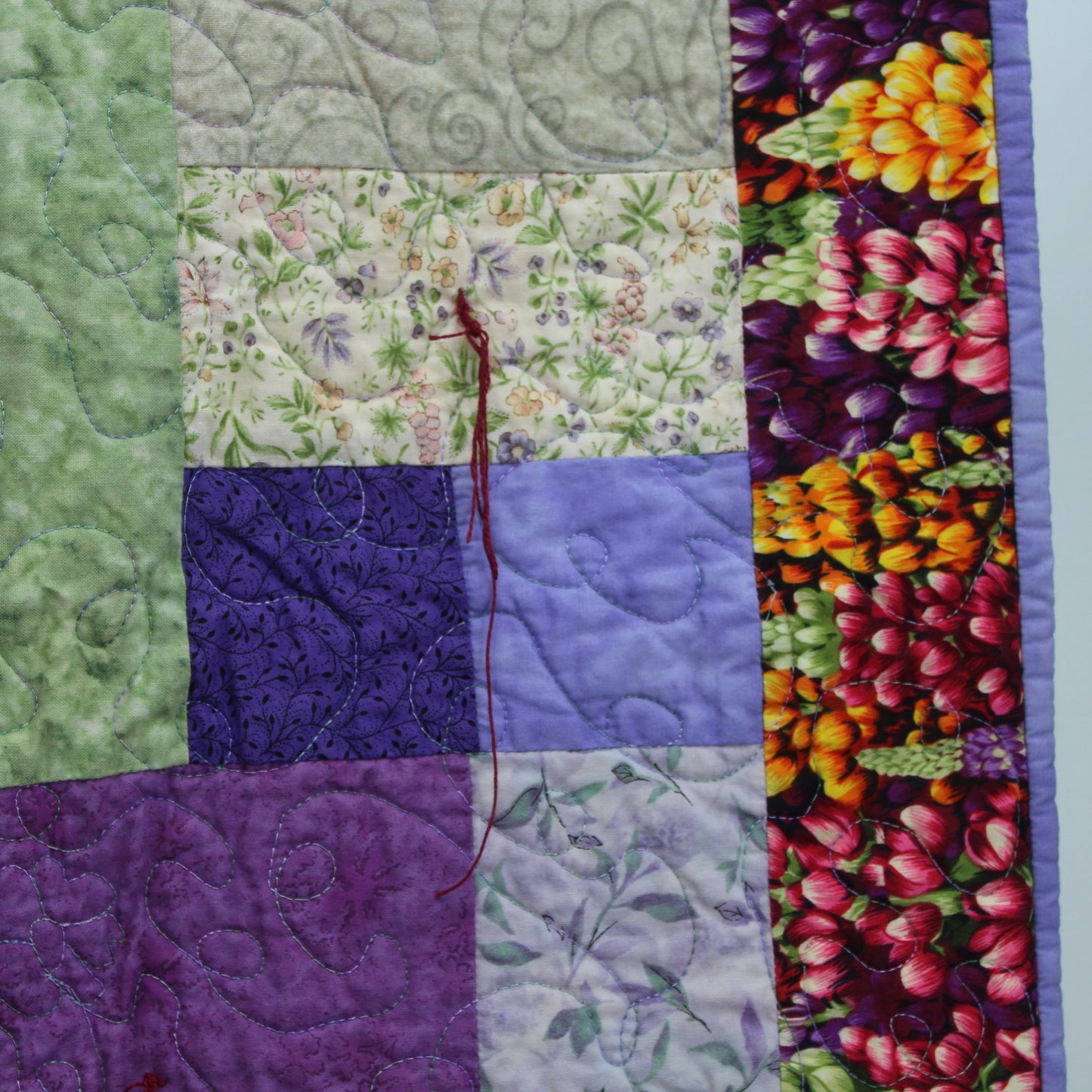 Small Quilt Crib Wheelchair Lap Blanket Methodist Church Gift Great Colors closeup prints