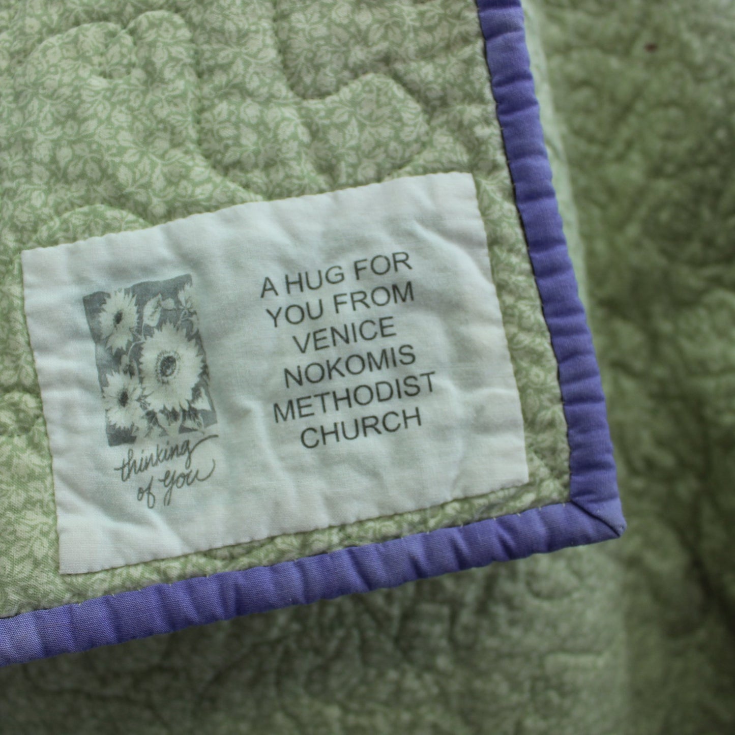 Small Quilt Crib Wheelchair Lap Blanket Methodist Church Gift Great Colors label florida church