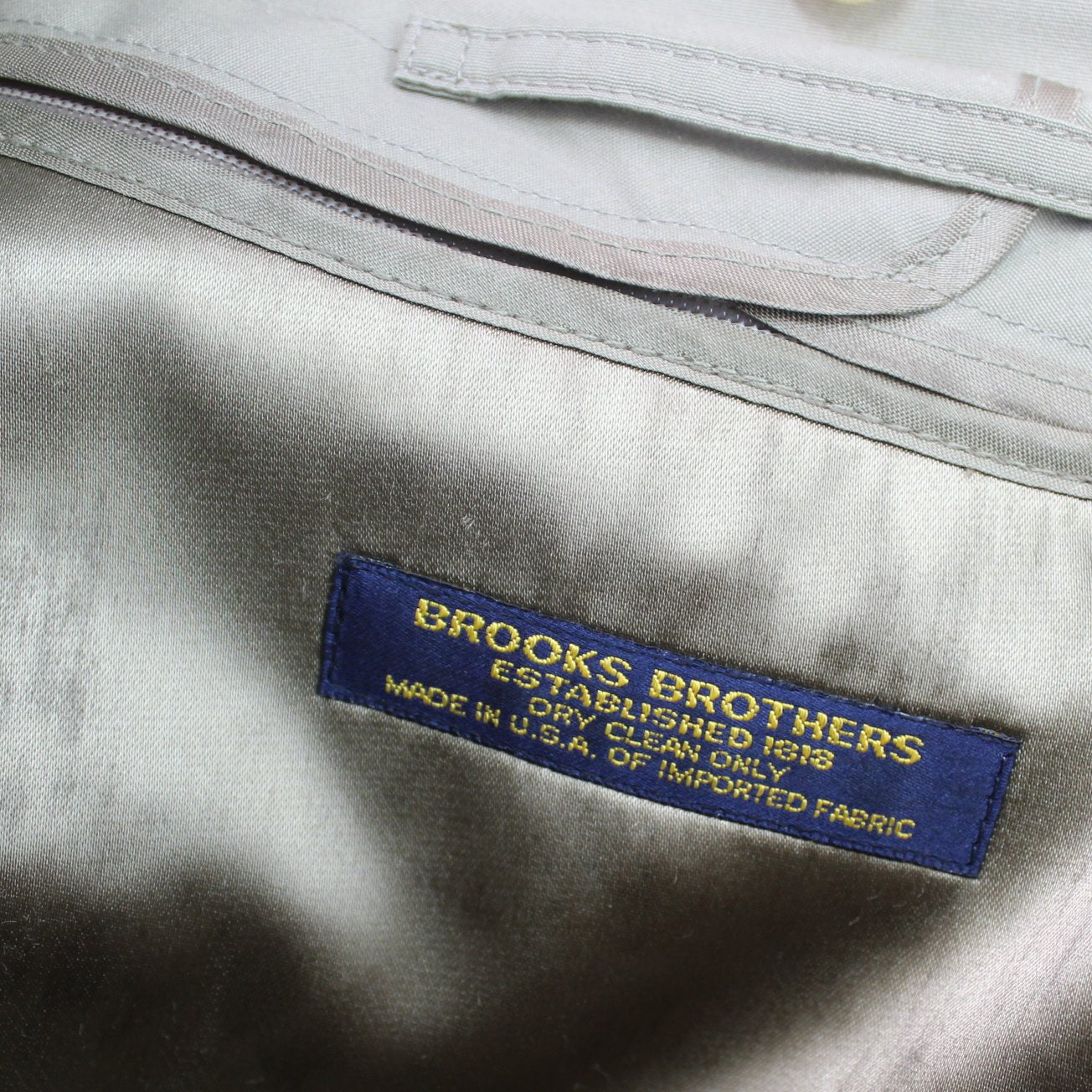 Brooks Bros Vtg Mens Trench Coat Poplin Wool Zip Lining Dupont Zepel Great Detail 38 Reg orig maker tag