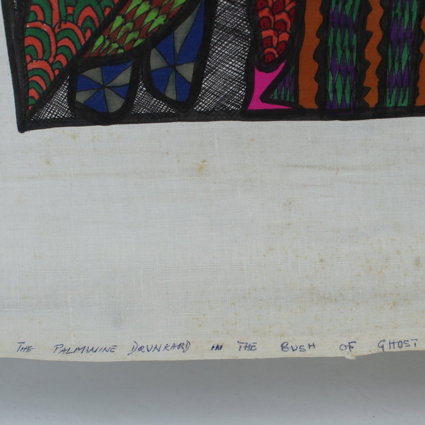 Chief Z K Oloruntoba Nigeria Painter Original Signed 1970s Vtg "Palmwine Drunkard" title