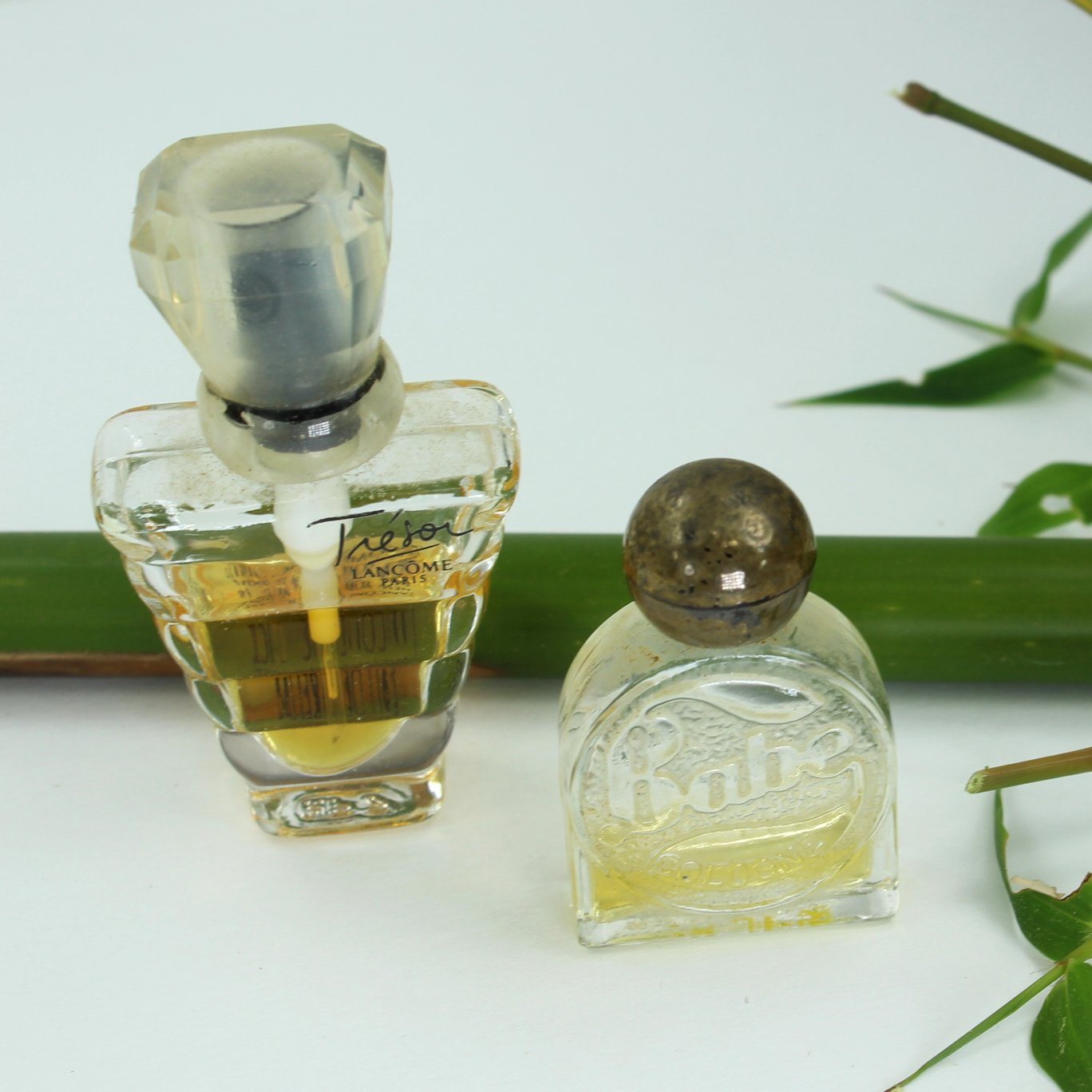 Collection 2 Fragrances Tresor Lancome Faberge Babe Vtg HP Bottles Partial Perfume see amount of frangrance