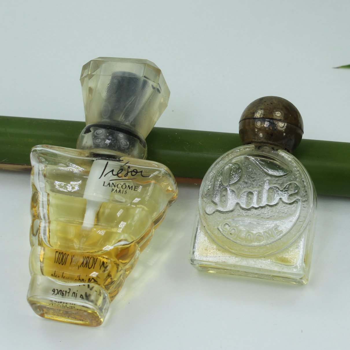 Collection 2 Fragrances Tresor Lancome Faberge Babe Vtg HP Bottles Partial Perfume othr view