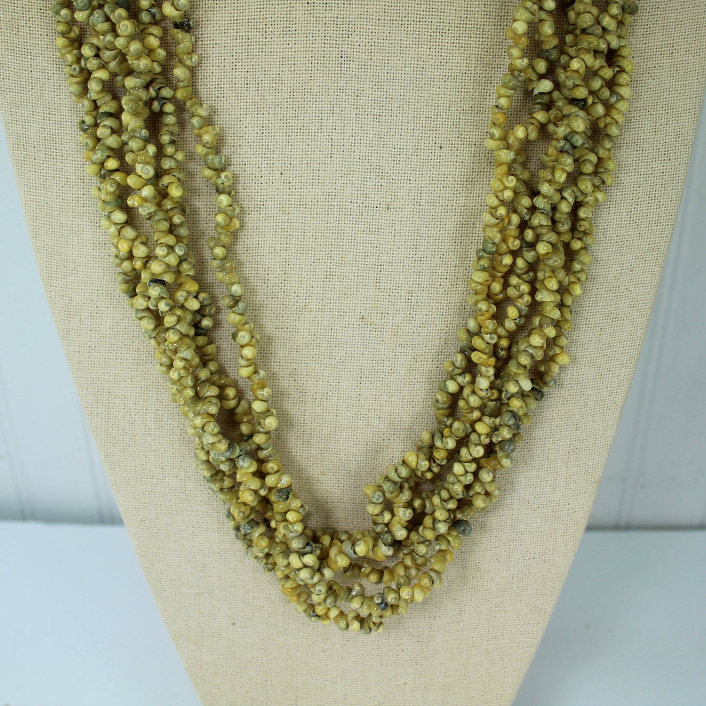Collection 4 Shell Necklaces Vintage Puka MOP Cut Shell Wear DIY Craft closeup
