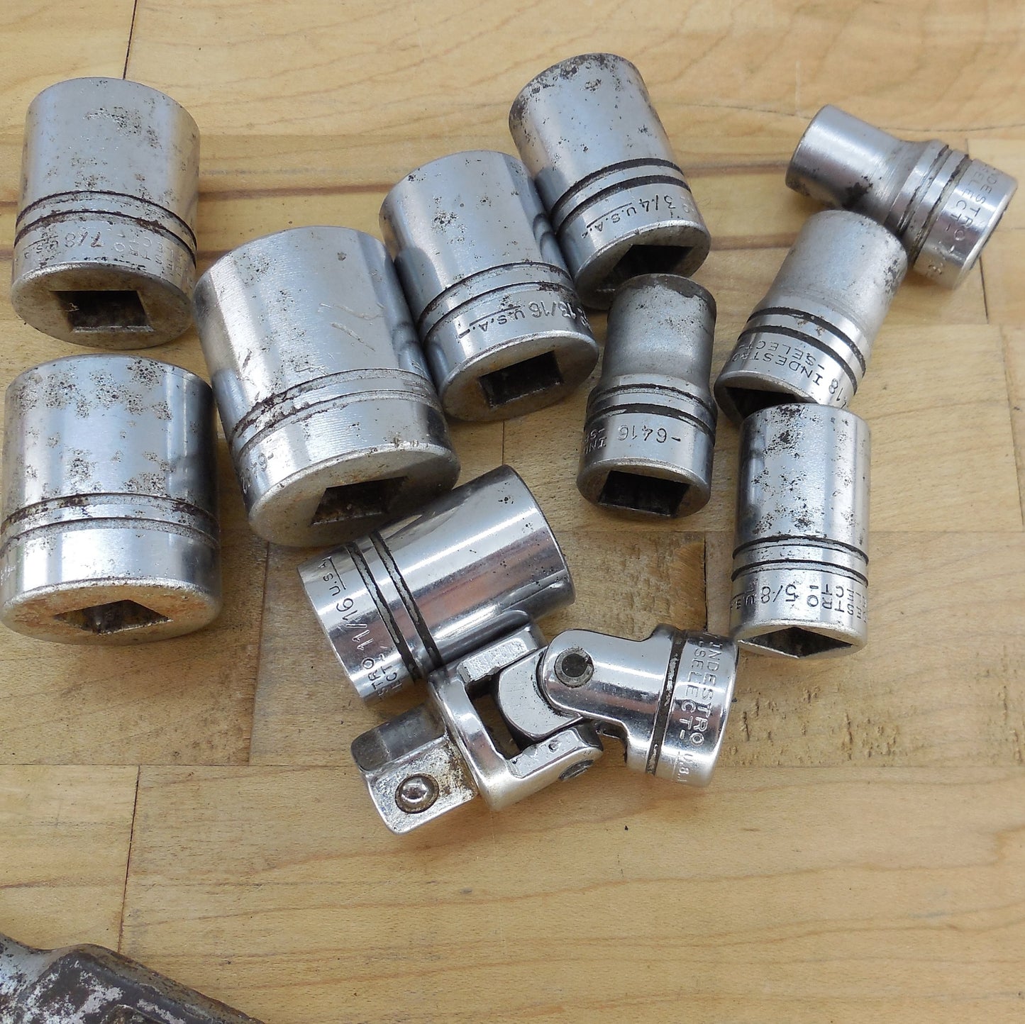 Indestro Select USA Vintage Socket Wrench Set 1/2" Drive 12 pt. used