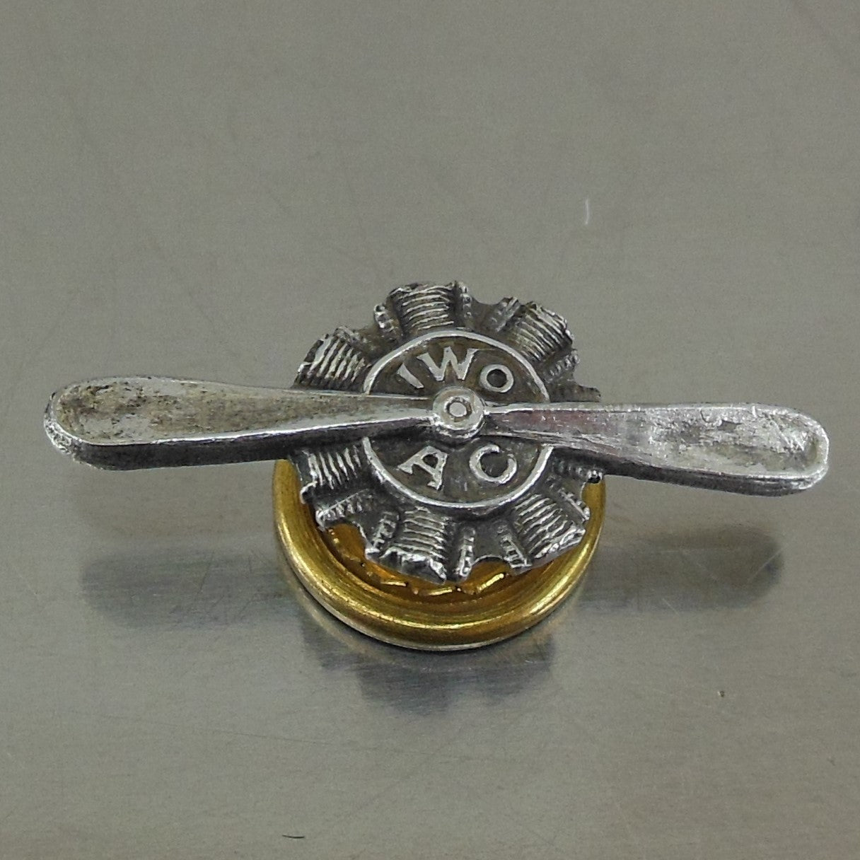 WWII Era Silver Screw Back Pin Propeller Engine Cylinders IWO AC vintage