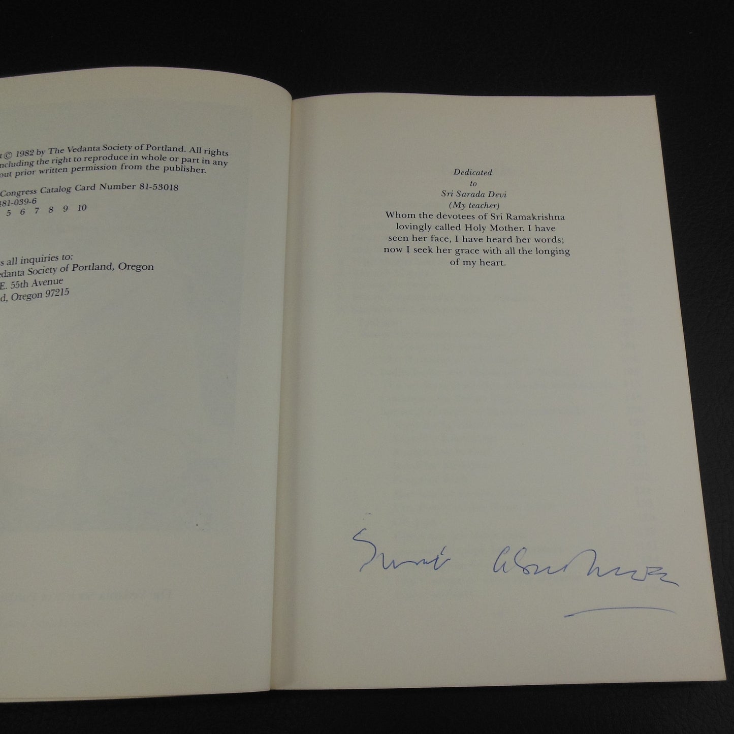 Swami Aseshananda Signed Book - Glimpses Of A Great Soul 1982 Vintage