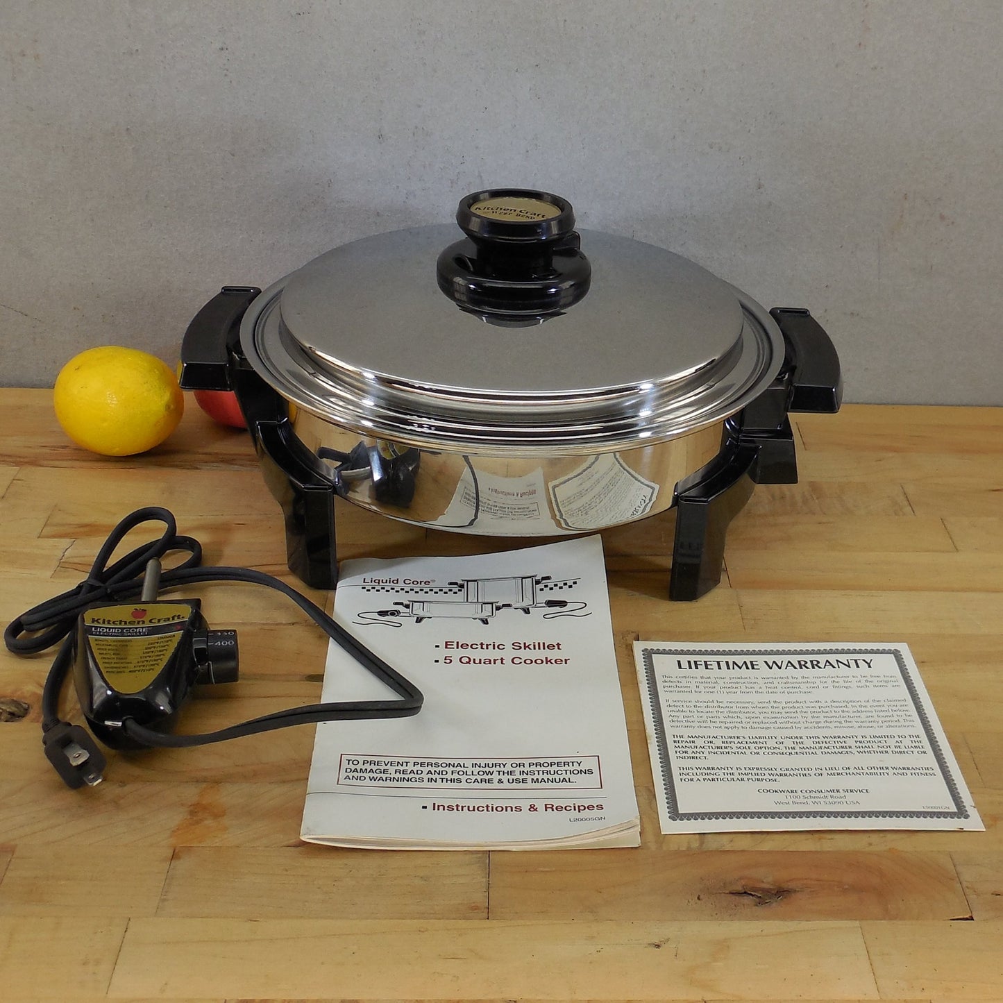 Kitchen Craft West Bend USA 2024 Liquid Core 11" Stainless Electric Skillet