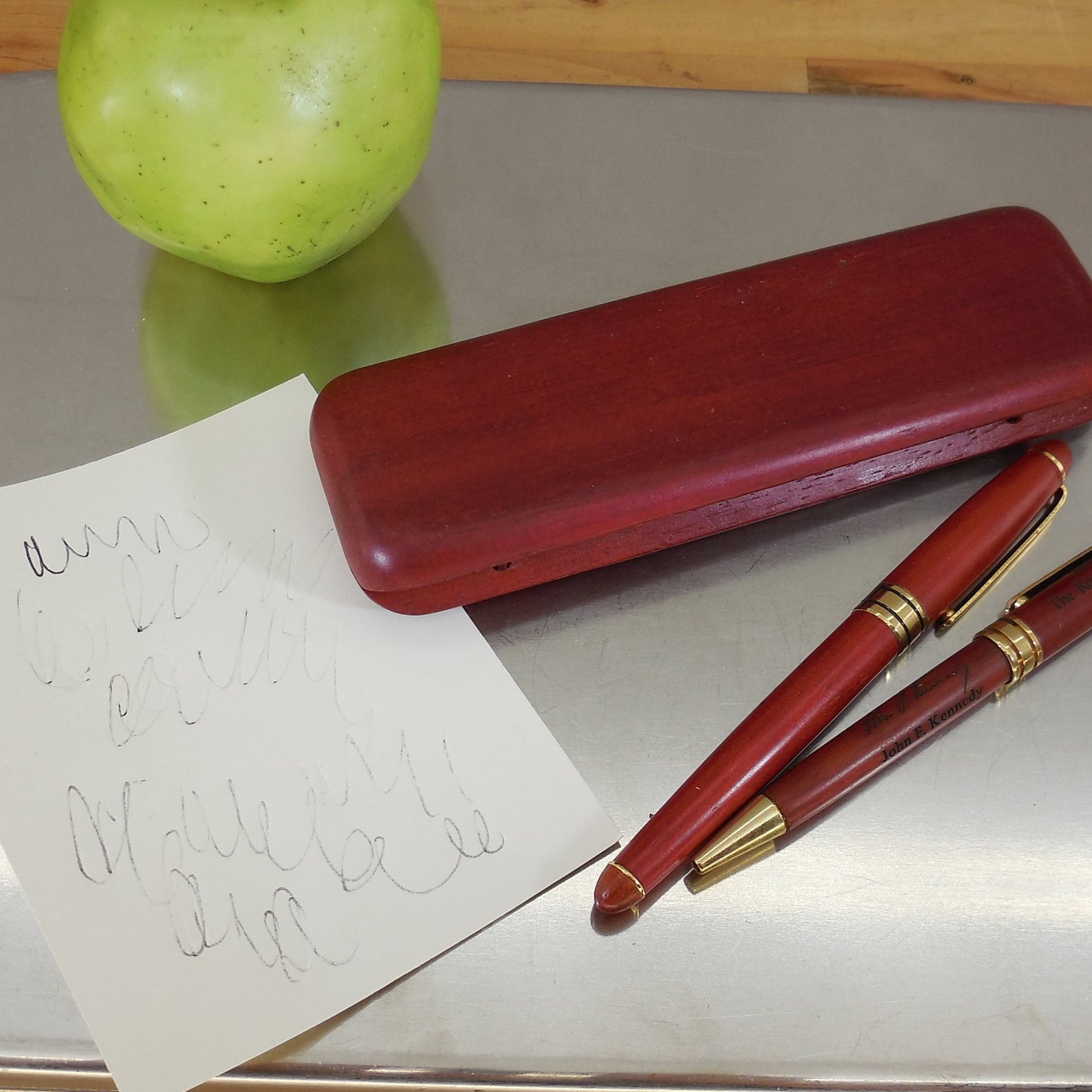 The Kennedy Center Wood Ballpoint Pen Cased Set JFK Signature