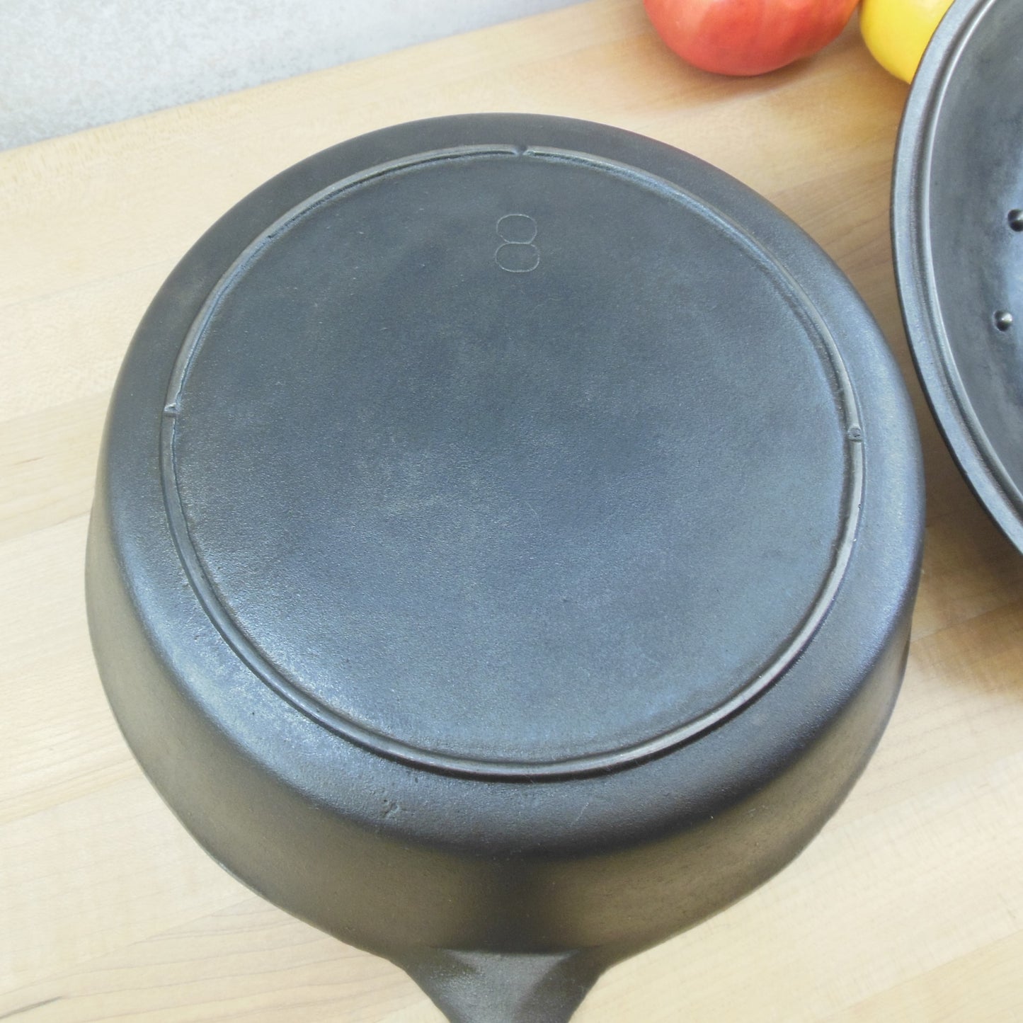 Lodge USA 3 Notch #8 Cast Iron Chicken Fryer Deep Skillet & Basting Lid heat ring