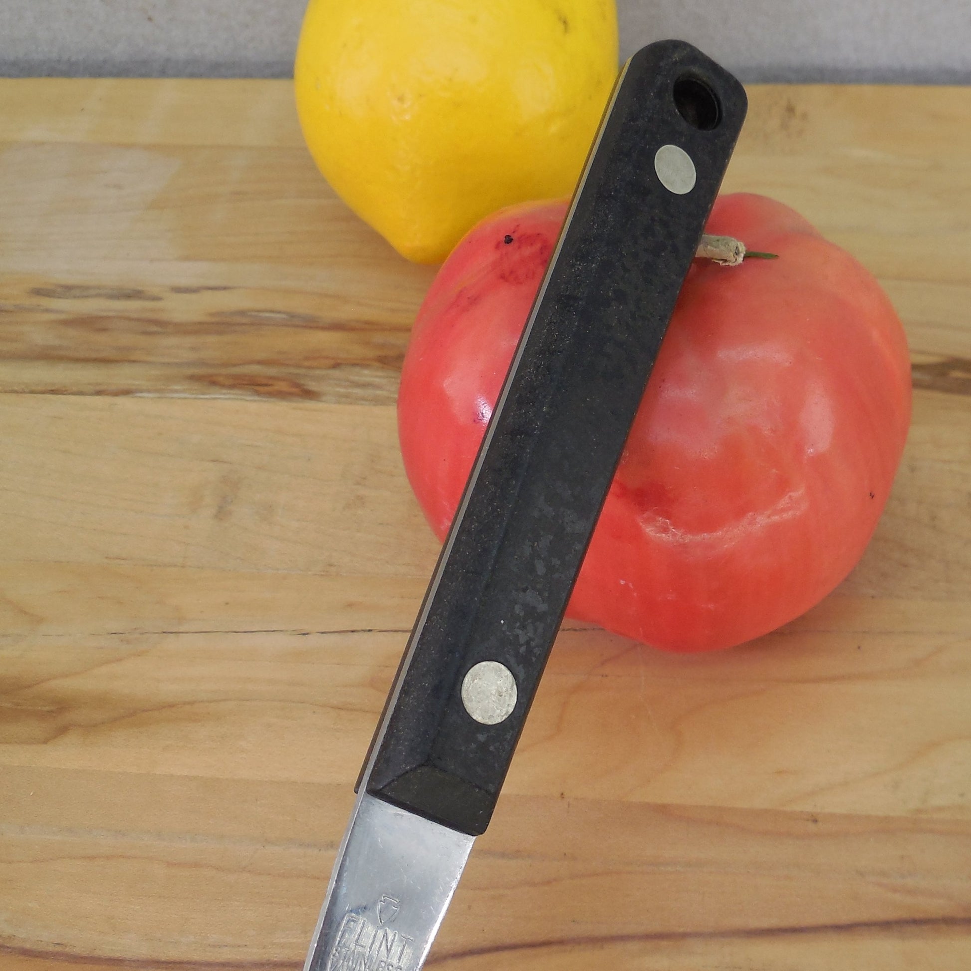 SOLD Flint Ekco USA Stainless 3" Mesh Strainer Black Handle #1982 Used