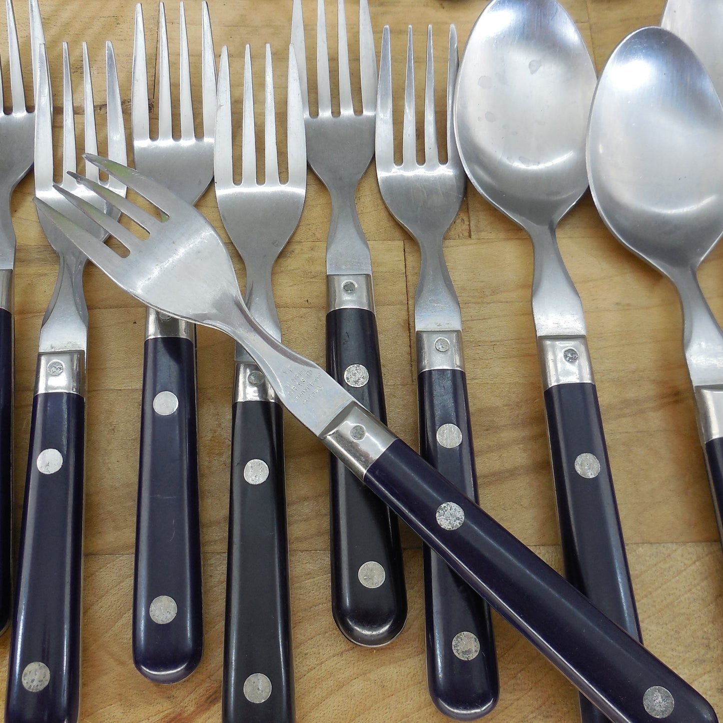Washington Forge Mardi Gras Navy Blue Flatware Partial Set Korea