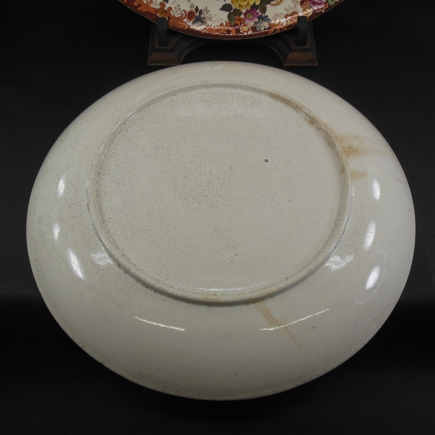 Mintons England Antique Pair 15" Chargers Platters Children Playing Swing Dog Back