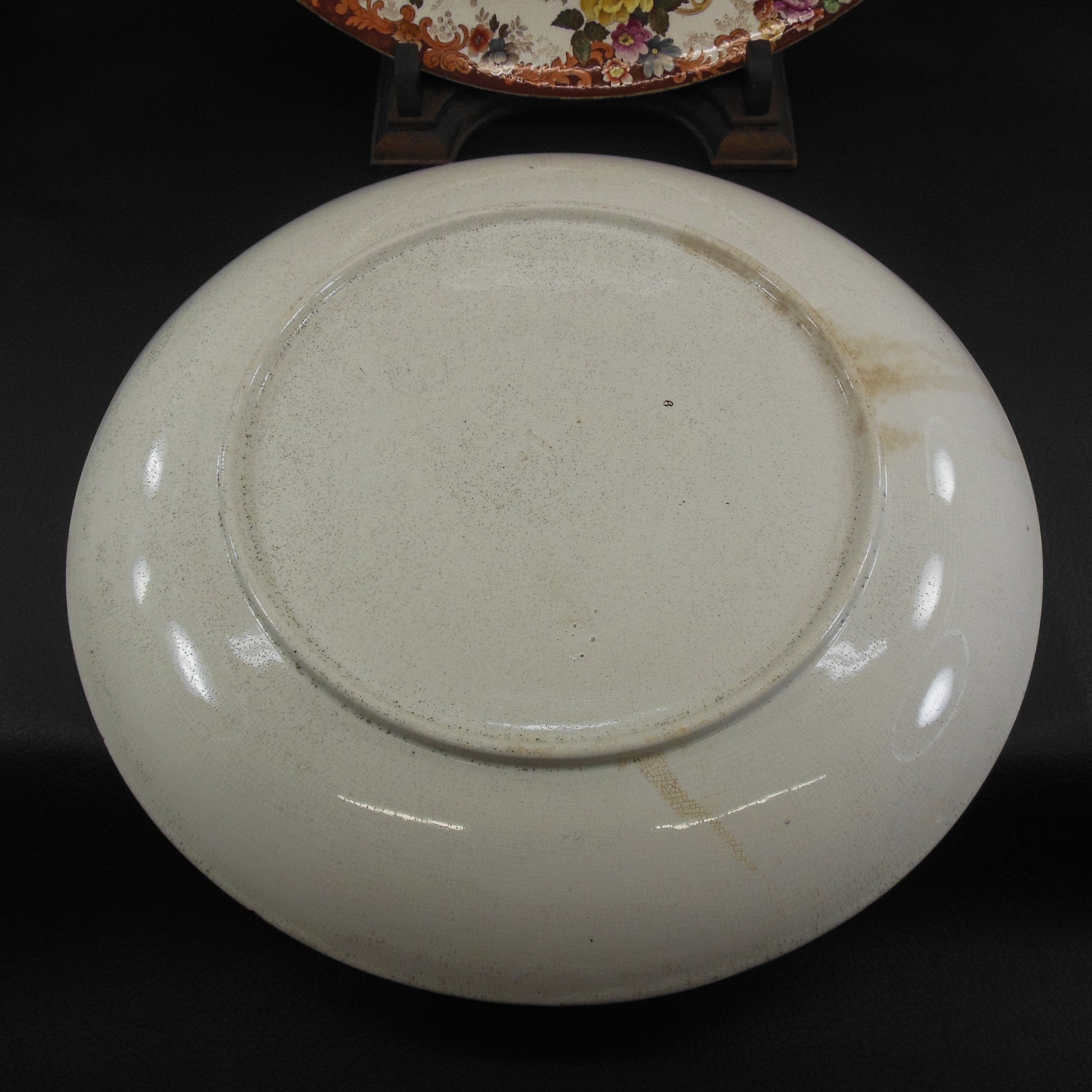 Mintons England Antique Pair 15" Chargers Platters Children Playing Swing Dog Back