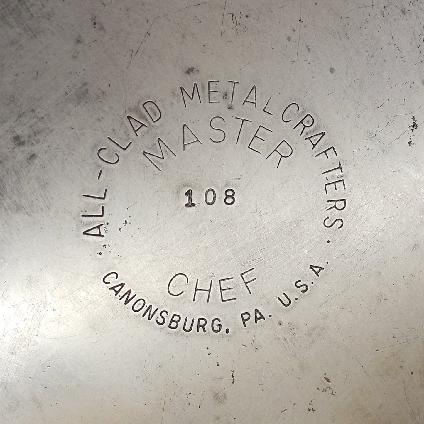 All-Clad Metalcrafters USA 108 Master Chef 8" Stainless Fry Pan Skillet Logo