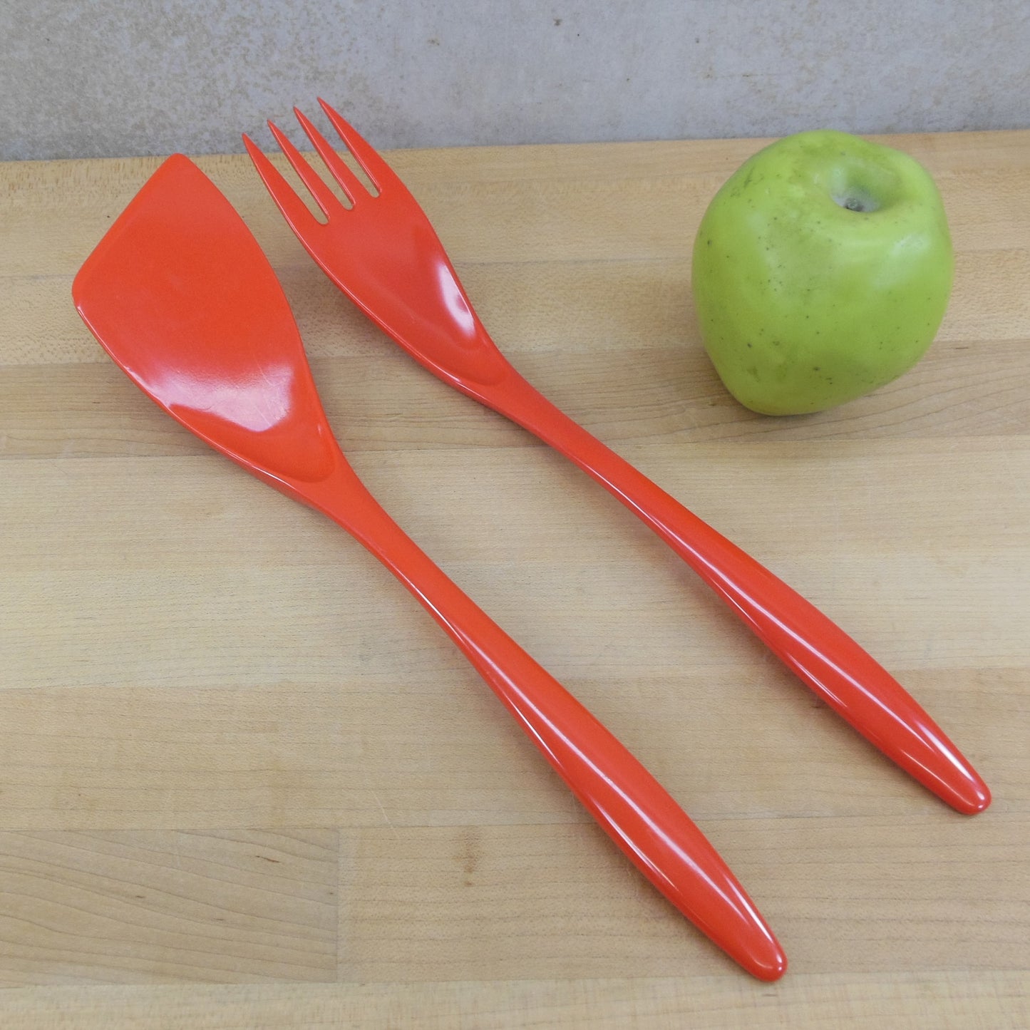 Hutzler Denmark Mepal Kitchen Utensils - Orange Spatula & Fork vintage