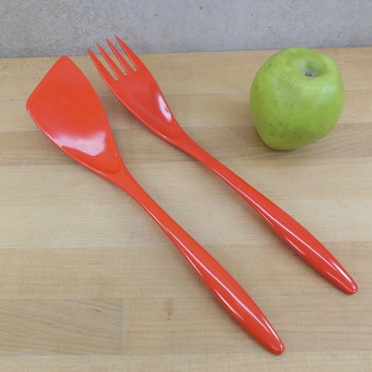Hutzler Denmark Mepal Kitchen Utensils - Orange Spatula & Fork vintage