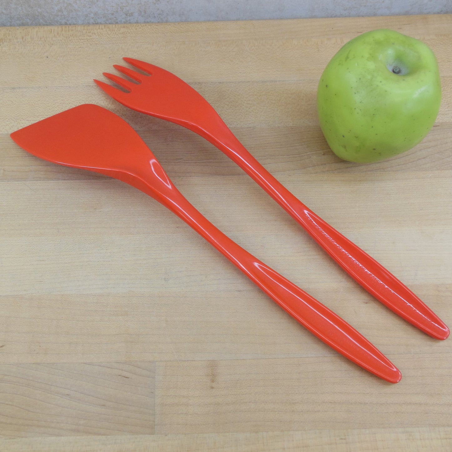 Hutzler Denmark Mepal Kitchen Utensils - Orange Spatula & Fork used