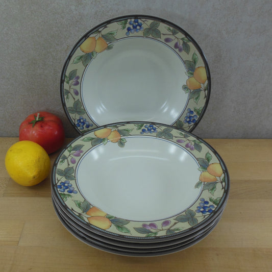 Mikasa Intaglio Garden Harvest - Rim Soup Bowls 5 Set