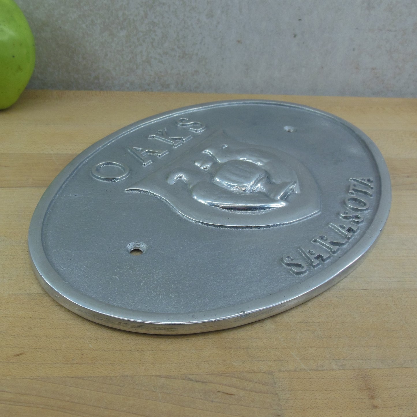 The Oaks Club Osprey Sarasota FL Aluminum Plaque Sign License Tag vintage