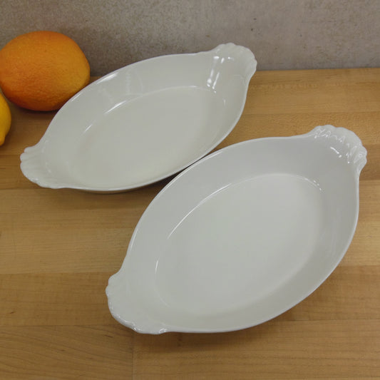 Pillivuyt France Pair White Porcelain Au Gratin Dishes #9