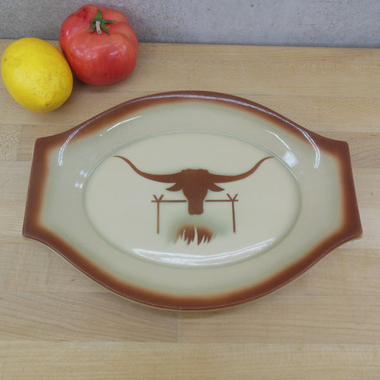 Jackson China Paul McCobb Restaurant Ware Steak Plate Longhorn Steer Fire