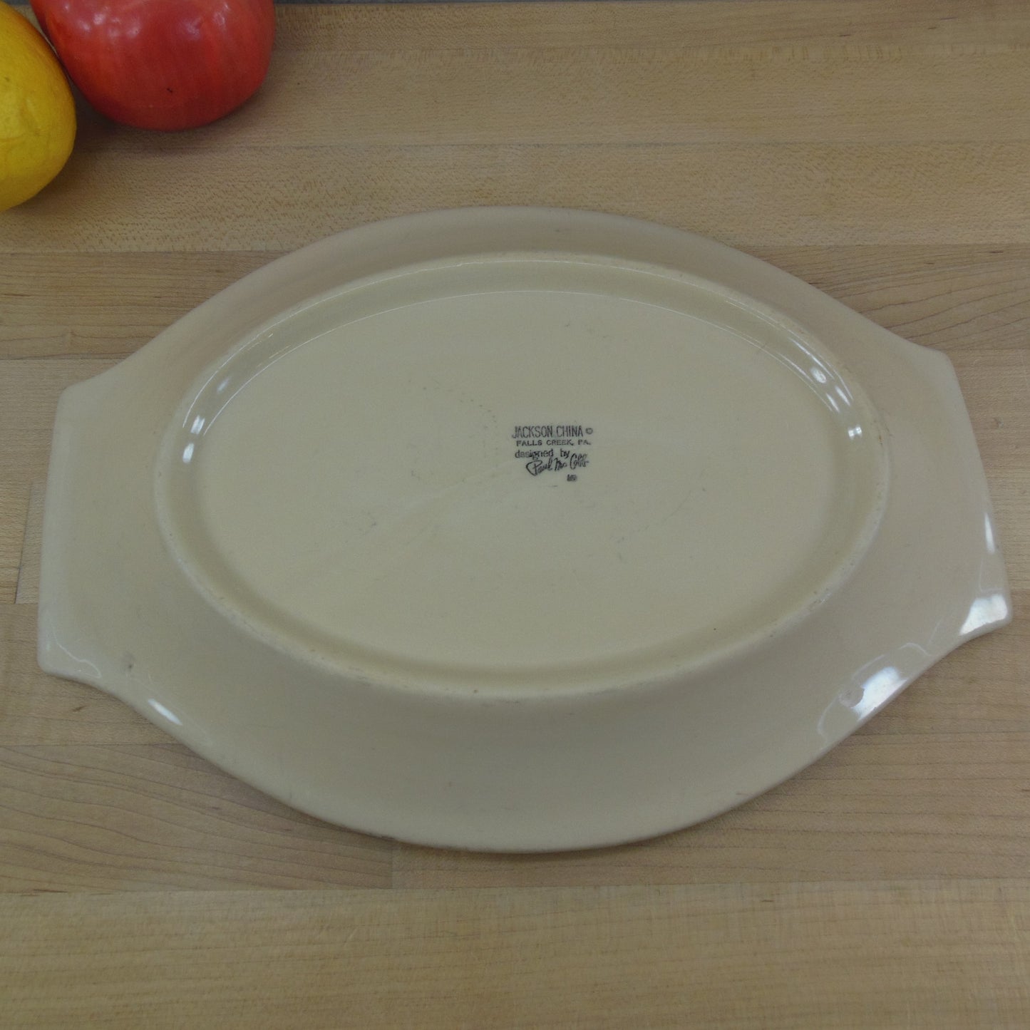 Jackson China Paul McCobb Restaurant Ware Steak Plate Longhorn Steer Fire vintage