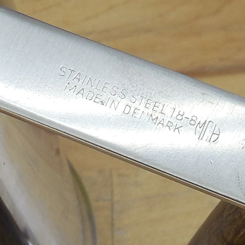 MCH Denmark Stainless Steel Teak Handle Serving Pitcher maker Mark