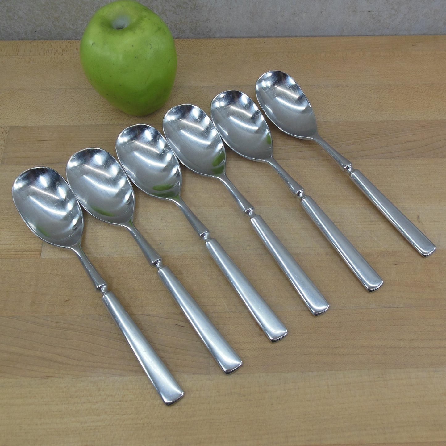 Dansk Korea Anvil Stainless Flatware - 6 Place Soup Spoons vintage MCM