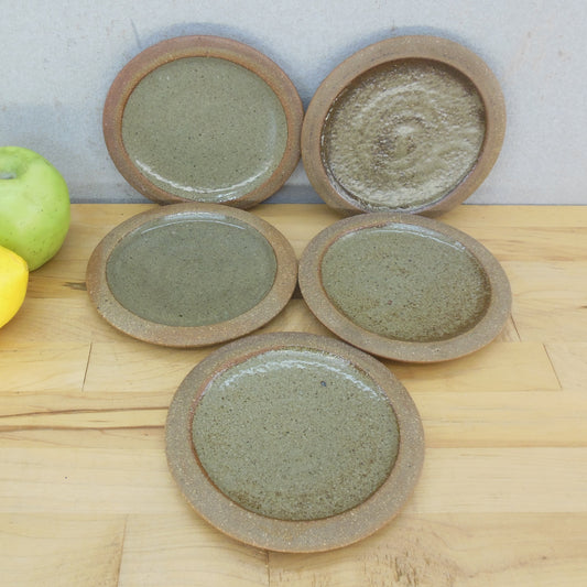 John Leach Muchelney Stoneware Pottery 5 Set Side Plates 5.75"