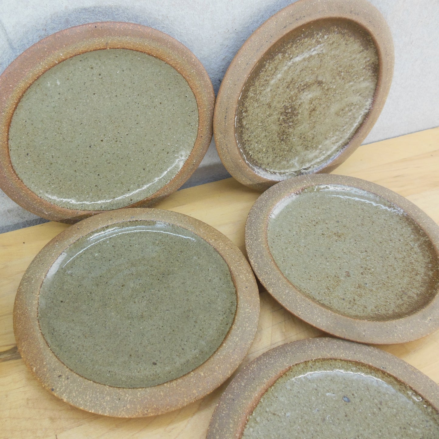John Leach Muchelney Stoneware Pottery 5 Set Side Plates 5.75" Small